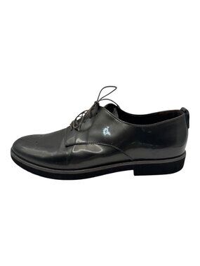 AGL Shoes Women‎ 9 Gray Pewter Gunmetal Parker Patent Leather Oxford Preppy